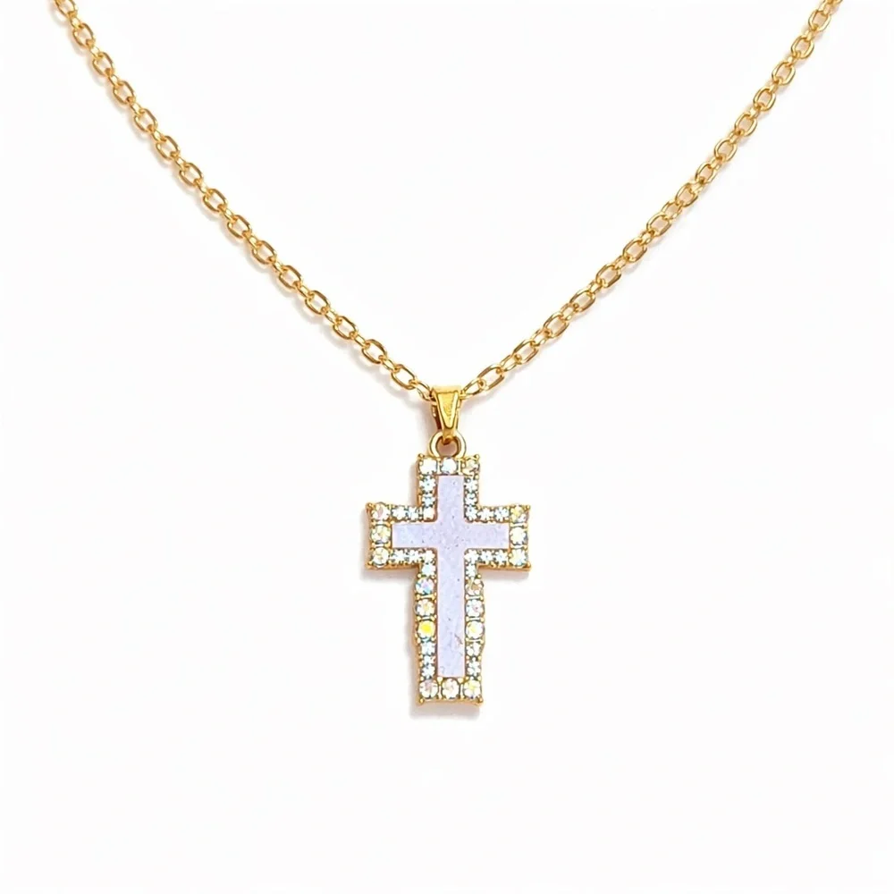 ⚜️ Gold and Silver Cross Pendant Necklace